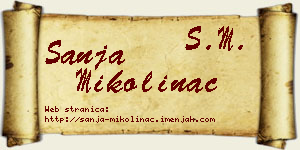 Sanja Mikolinac vizit kartica